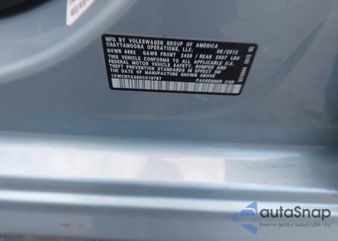 2013 Volkswagen Passat 2.0L Tdi Sel Premium из США, поврежденный, VIN 1VWCN7A36DC019797